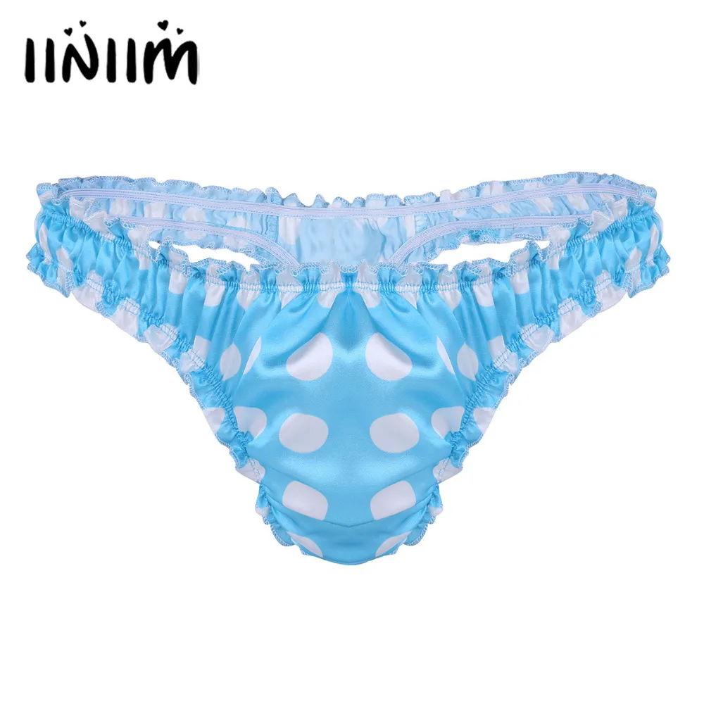 iiniim Sexy Mens Lingerie Panties Soft Satin Polka Dot Ruffled High Cut Low Rise Bikini Sissy Briefs Thong Underwear Underpants
iiniim Sexy Mens Lingerie Panties Soft Satin Polka Dot Ruffled High Cut Low Rise Bikini Sissy Briefs Thong Underwear Underpants