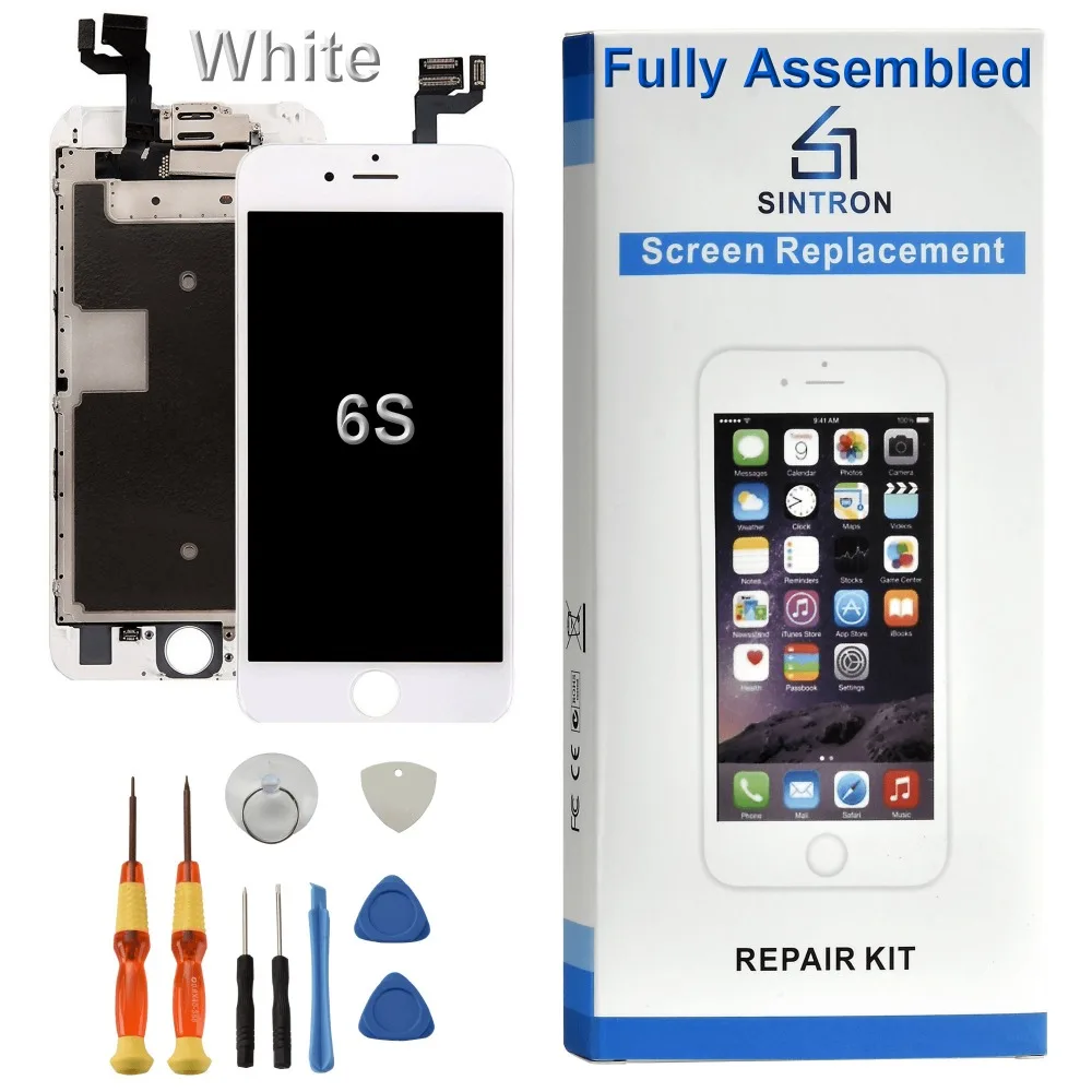 Sintron OEM для iPhone 6 S Замена экрана полностью собранный белый дисплей панели включая оригинальные части с бесплатными инструментами для ремонт...
Sintron OEM для iPhone 6 S Замена экрана полностью собранный белый дисплей панели включая оригинальные части с бесплатными инструментами для ремонт...