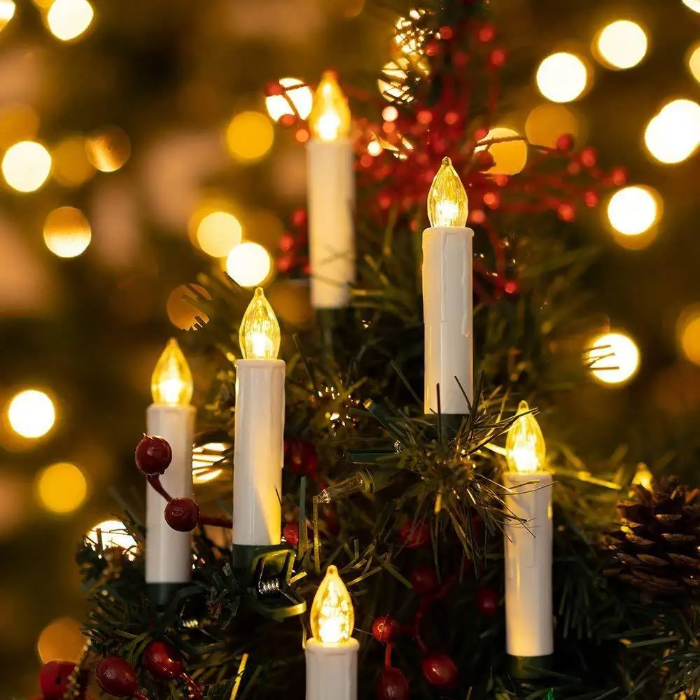 10pcs Battery Powered Remote Control Christmas Tree Led Taper Candle lamp w/6 Key Controller&Clip Xmas/Wedding/Party decor-Warm
10pcs Battery Powered Remote Control Christmas Tree Led Taper Candle lamp w/6 Key Controller&Clip Xmas/Wedding/Party decor-Warm