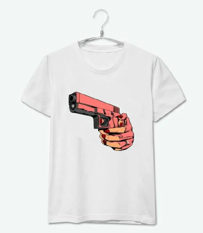 New Women Tshirt Harajuku Gun Print Cotton Funny Casual Hipster Shirt For Lady Whtie Top Tees TZ203-968
New Women Tshirt Harajuku Gun Print Cotton Funny Casual Hipster Shirt For Lady Whtie Top Tees TZ203-968