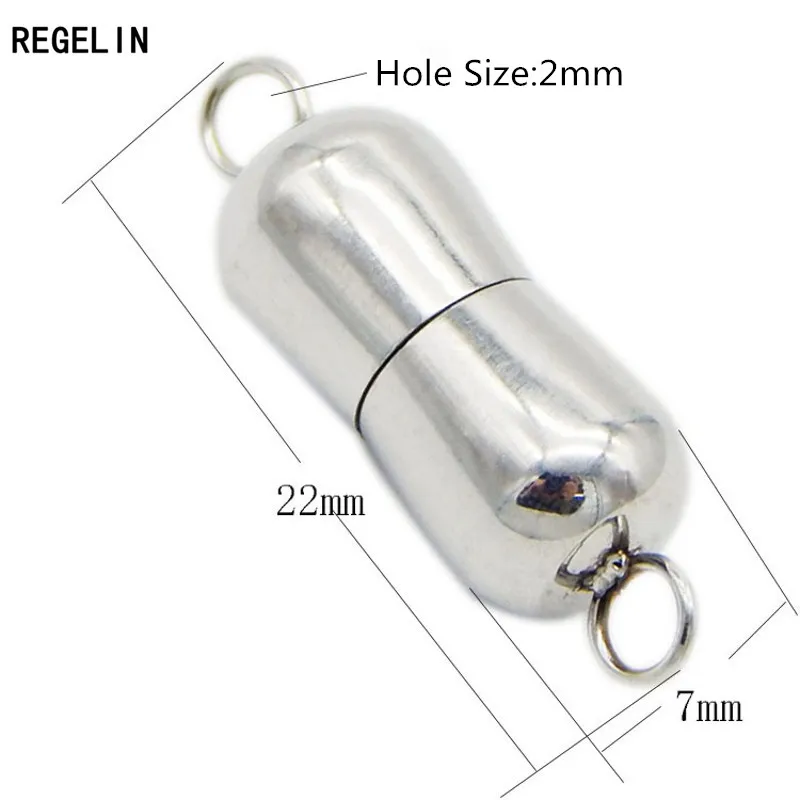 REGELIN Silver Tone 2pcs/lot Hole Size 2mm Magnetic Clasps Hook Stainless Steel Connector Women Kids Diy Jewelry Findings
REGELIN Silver Tone 2pcs/lot Hole Size 2mm Magnetic Clasps Hook Stainless Steel Connector Women Kids Diy Jewelry Findings