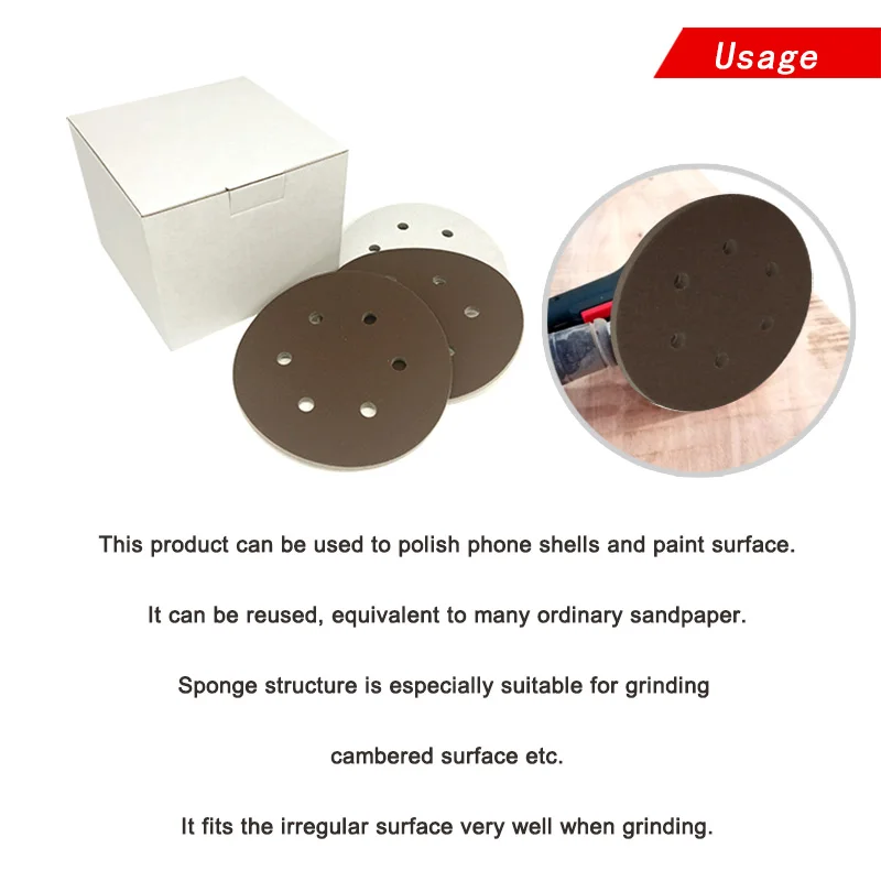 5Pcs Flocking 6 Inch 150MM 6-Hole Sponge Sanding Disc Sandpaper 300-2000 Grit for Polishing & Grinding Hook Loop Abrasive Tools
5Pcs Flocking 6 Inch 150MM 6-Hole Sponge Sanding Disc Sandpaper 300-2000 Grit for Polishing & Grinding Hook Loop Abrasive Tools