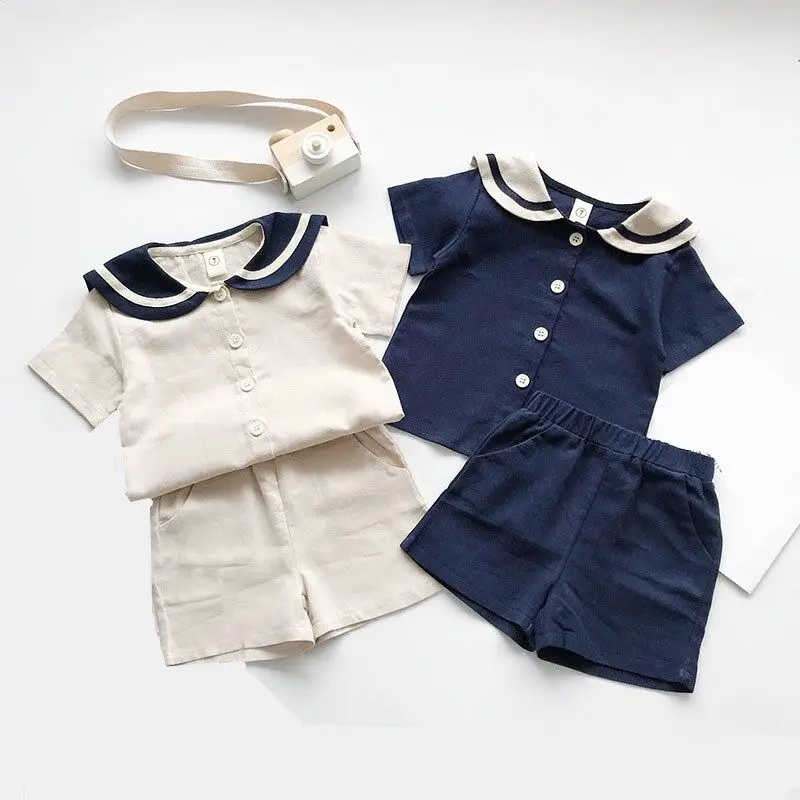 Baby Girls Set 2021 Summer New Children Navy Wind Short Sleeve T-Shirt+ Shorts 2 Pcs Cute Girls Children's Clothing
Baby Girls Set 2021 Summer New Children Navy Wind Short Sleeve T-Shirt+ Shorts 2 Pcs Cute Girls Children's Clothing
