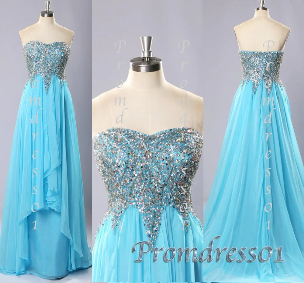 2016 Valuable Formal Party Evening Gown Sweetheart Sleeveless Blue Beading Floor Length Chiffon Prom Dress
2016 Valuable Formal Party Evening Gown Sweetheart Sleeveless Blue Beading Floor Length Chiffon Prom Dress