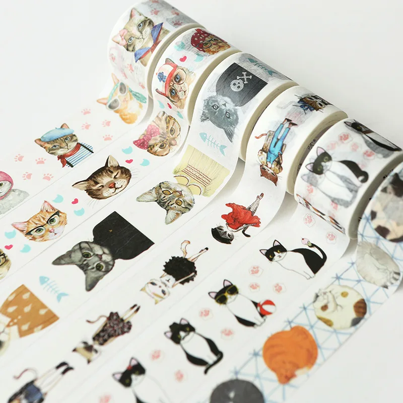 Фото Мультяшные милые кошки DIY декоративный материал набор бумажных - купить