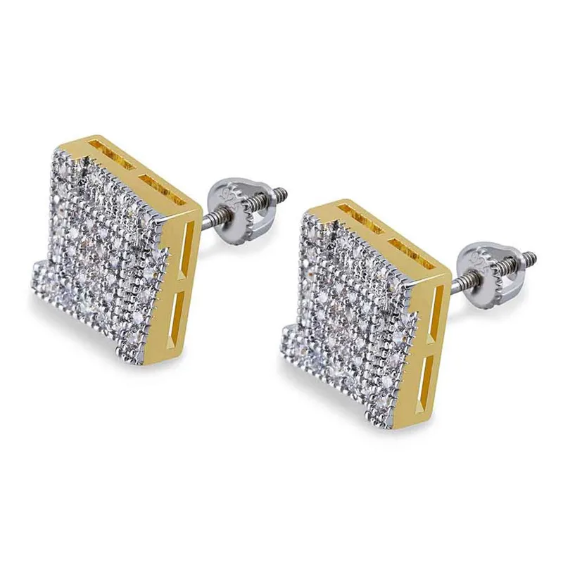 OMYFUN Factory Price Square Stud Earrings Two Tone Color Copper Jewelry CZ Iced Bijoux Hip Hop Men Jewelry Droshipping
OMYFUN Factory Price Square Stud Earrings Two Tone Color Copper Jewelry CZ Iced Bijoux Hip Hop Men Jewelry Droshipping