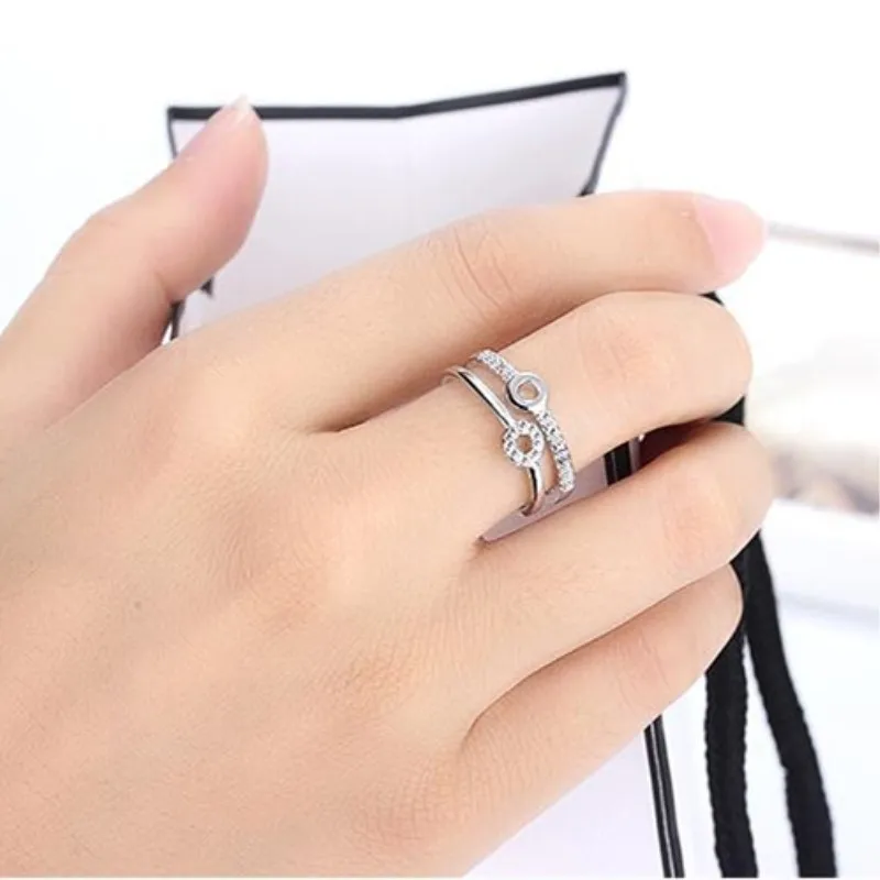 925 Sterling Silver Jewelry Female Fashion Korean Style Hypoallergenic Crystal Circle Temperament Opening Rings SR325
925 Sterling Silver Jewelry Female Fashion Korean Style Hypoallergenic Crystal Circle Temperament Opening Rings SR325