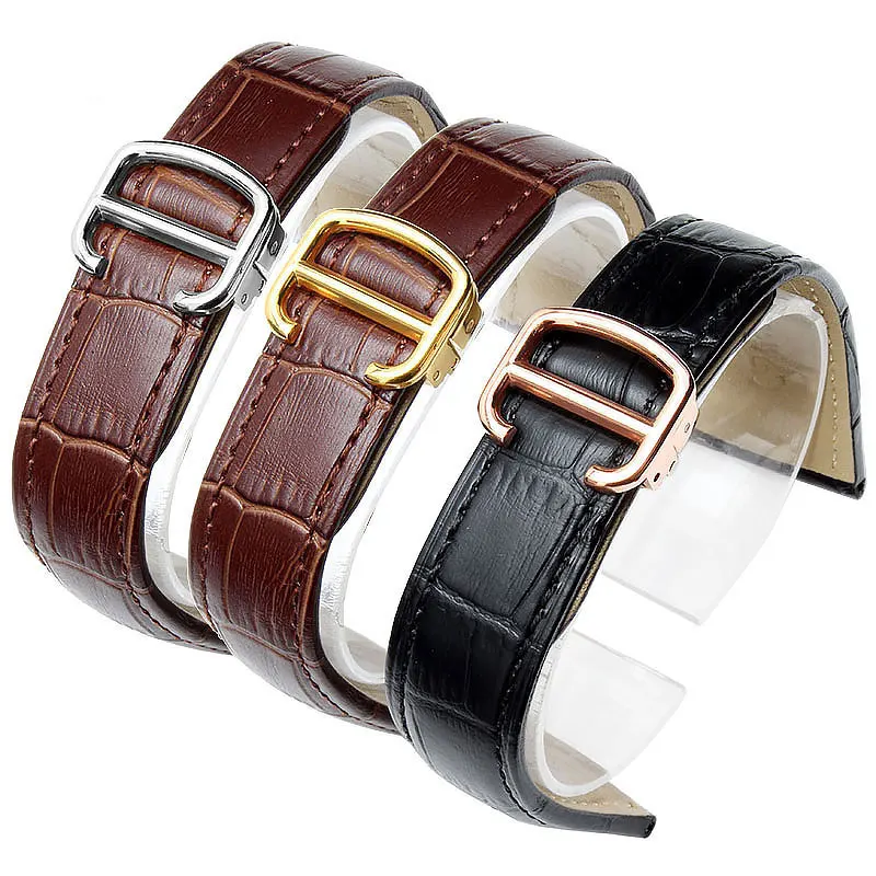 Ремешок для часов Cartier Tank Solo W6700255 браслет из натуральной кожи мужчин/женщин