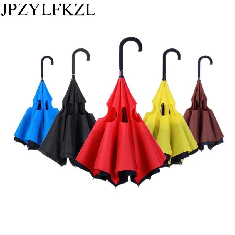 Folding Long Shank Double Layer Inverted Umbrella Windproof Reverse C-Hook male golf umbrella reverse Umbrellas For Women
Folding Long Shank Double Layer Inverted Umbrella Windproof Reverse C-Hook male golf umbrella reverse Umbrellas For Women
