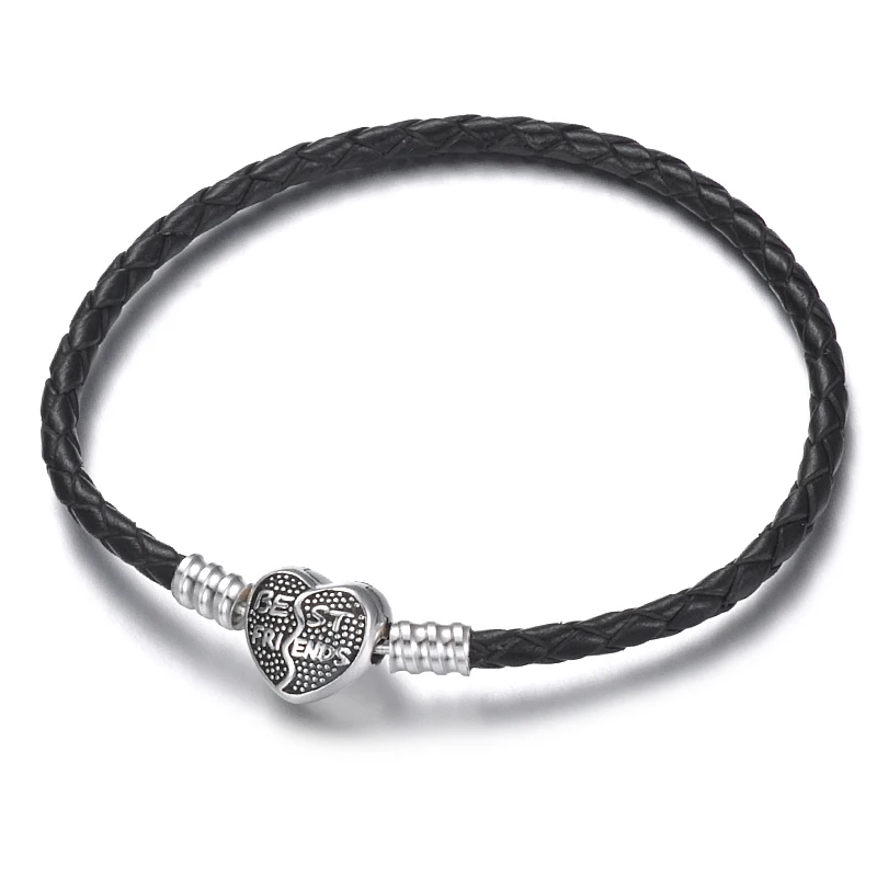 Popular Double Color Leather Rope With 925 Sterling Silver Best Friend Heart Clasp Rope Charm Bracelet Jewelry Gift
Popular Double Color Leather Rope With 925 Sterling Silver Best Friend Heart Clasp Rope Charm Bracelet Jewelry Gift