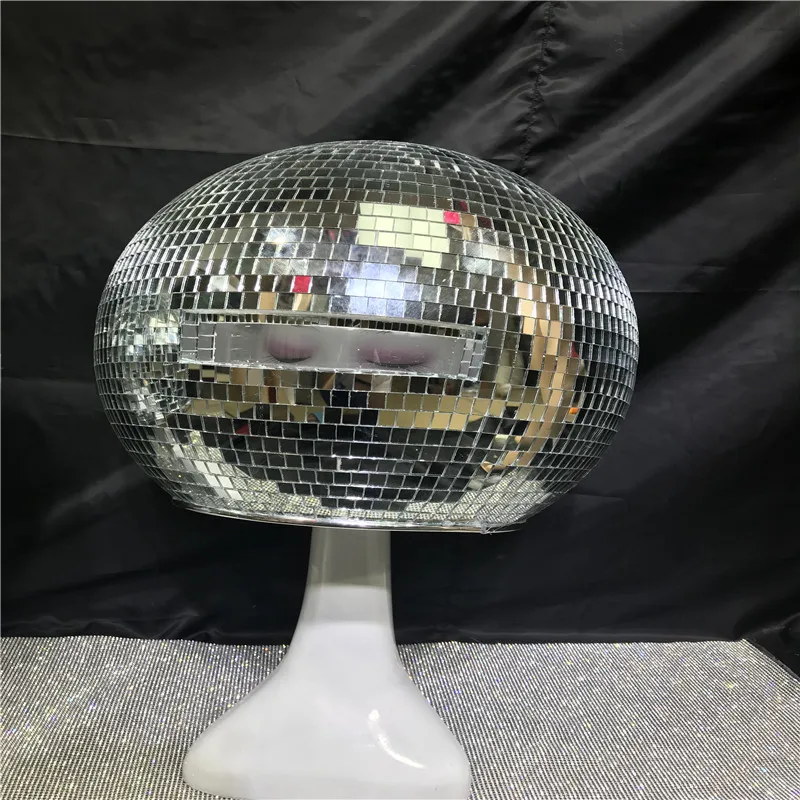 R6 RGB colorful led light costumes dj luminous helmet silver mirror glass ball headwear stage show wears prop performance clothe
R6 RGB colorful led light costumes dj luminous helmet silver mirror glass ball headwear stage show wears prop performance clothe
