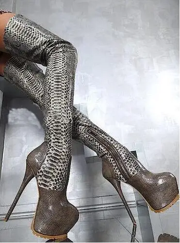 Python Print Leather Platform Bottine Size 43 Fetish Shoes Woman 16CM High Heels Botas Over Knee Thigh High Stiletto Boots
Python Print Leather Platform Bottine Size 43 Fetish Shoes Woman 16CM High Heels Botas Over Knee Thigh High Stiletto Boots