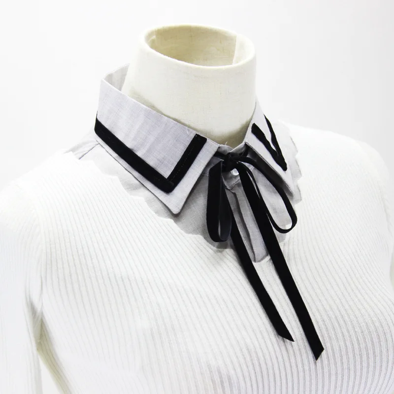 Jaderic 2018 Shirt Fake Collar Gray Tie with Black Bowtie Detachable Collar Lapel Blouse Top Women Clothes Accessories
Jaderic 2018 Shirt Fake Collar Gray Tie with Black Bowtie Detachable Collar Lapel Blouse Top Women Clothes Accessories