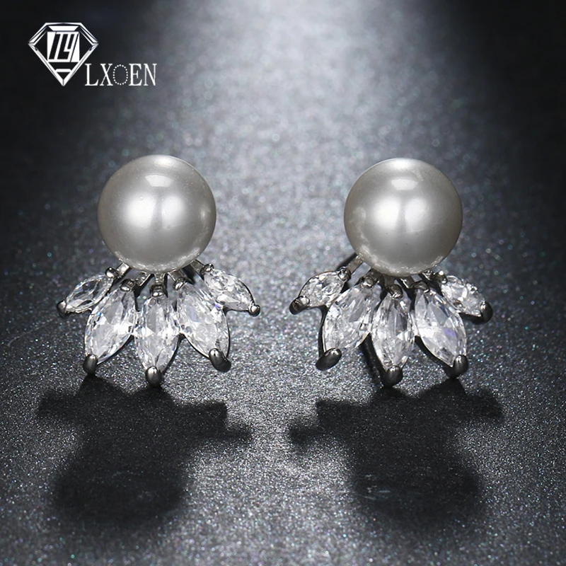 LXOEN Marquise Women Simulated Pearl Earrings With AAA Cubic Zircon Studs Ear for Wedding Silver Color Stud Earrings Jewelry
LXOEN Marquise Women Simulated Pearl Earrings With AAA Cubic Zircon Studs Ear for Wedding Silver Color Stud Earrings Jewelry
