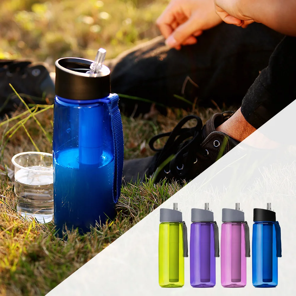 650ml Outdoor Water Filtration Bottle Water Filter Bottle Purifier Emergency Life Survival Pure Portable Camping Hiking Purifier
650ml Outdoor Water Filtration Bottle Water Filter Bottle Purifier Emergency Life Survival Pure Portable Camping Hiking Purifier