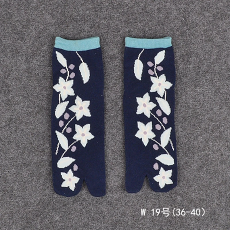 1 пара женские Самурайские сандалии короткие носки с принтом хлопковые разрезом