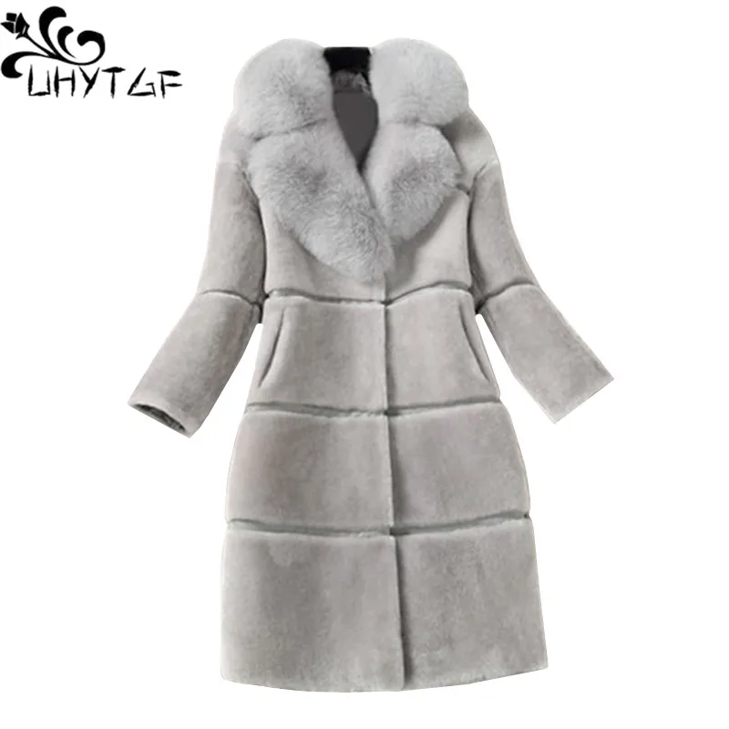 UHYTGF осень-зима женская ночная рубашка платье ночнушка из искусственного меха