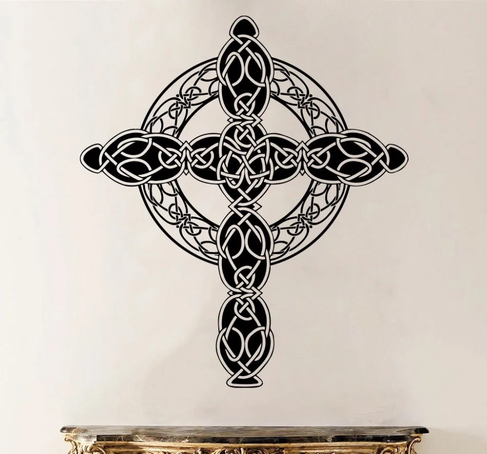 Настенные наклейки на стену с крестиком кельтами виниловые для домашнего