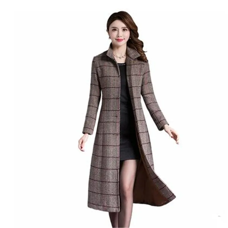 New large size winter coat women wool slim women's long coat Thicken lattice Woolen coats high quality elegant women coats 2086
New large size winter coat women wool slim women's long coat Thicken lattice Woolen coats high quality elegant women coats 2086