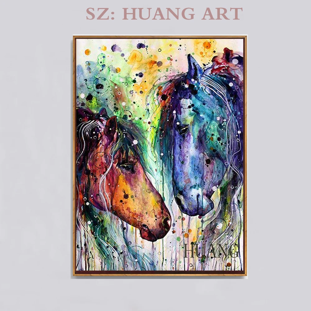 Hand draw colorful water Animals horse oil painting decorative household decorates wall sofa of the sitting room porch
Hand draw colorful water Animals horse oil painting decorative household decorates wall sofa of the sitting room porch