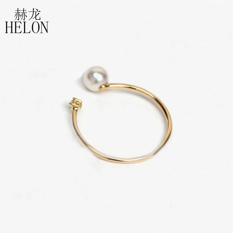 HELON SI/H Natural Diamond Band White FreshWater Pearl Solid 10k Yellow Gold Women Ring Engagement Party Fine Jewelry Thin ring
HELON SI/H Natural Diamond Band White FreshWater Pearl Solid 10k Yellow Gold Women Ring Engagement Party Fine Jewelry Thin ring