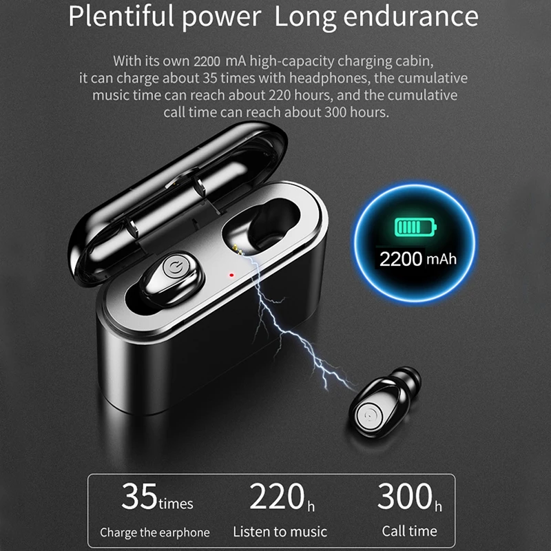 X8 2200mAh Wireless Headphones Bluetooth 5.0 Headsets Mini Earphones Stereo Sport Noise Cancelling Earbud with Mic for Android
X8 2200mAh Wireless Headphones Bluetooth 5.0 Headsets Mini Earphones Stereo Sport Noise Cancelling Earbud with Mic for Android