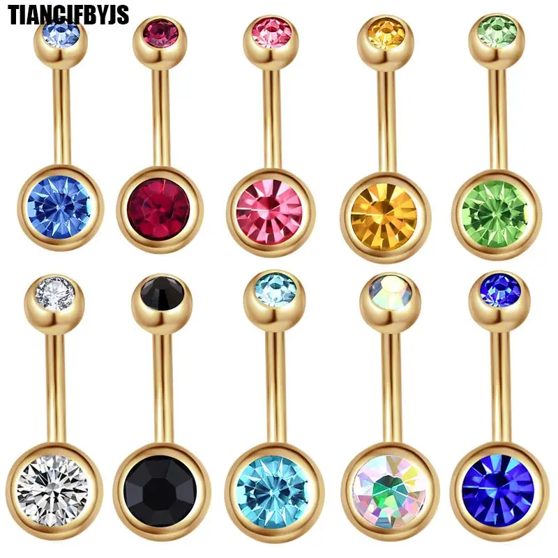 TIANCIFBYJS Surgical Steel Double Crystal 14G Belly Piercing Earring Ombligo Navel Button Ring For Women Men Body Jewelry 100pcs
TIANCIFBYJS Surgical Steel Double Crystal 14G Belly Piercing Earring Ombligo Navel Button Ring For Women Men Body Jewelry 100pcs