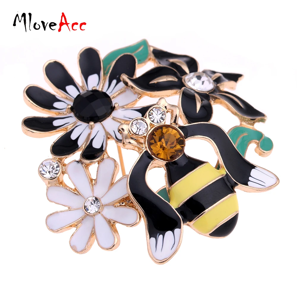 MloveAcc цветок пчела эмаль броши корейский дизайнер бренд Роскошные модные