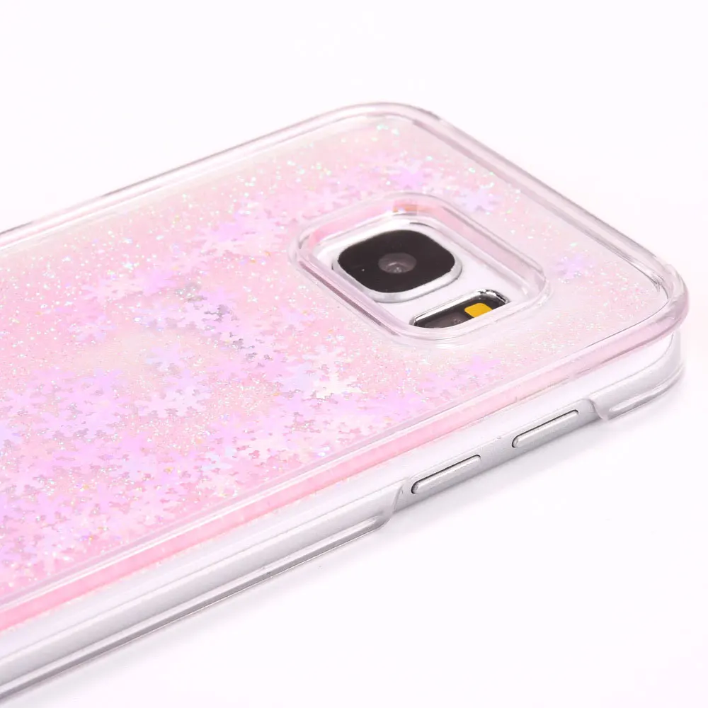 FQYANG Snowflake Dynamic Liquid Quicksand Transparent PC Phone Case For Samsung S6 edge plus S7 EDGE S6EDGE NOTE5 J7 Back Cover | Мобильные