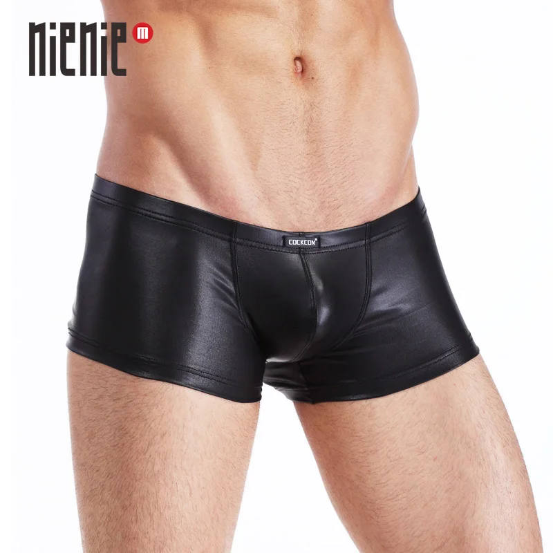 New Male Sexy low-waist Faux Leather Boxer Men's Underwear Panties Shorts
New Male Sexy low-waist Faux Leather Boxer Men's Underwear Panties Shorts