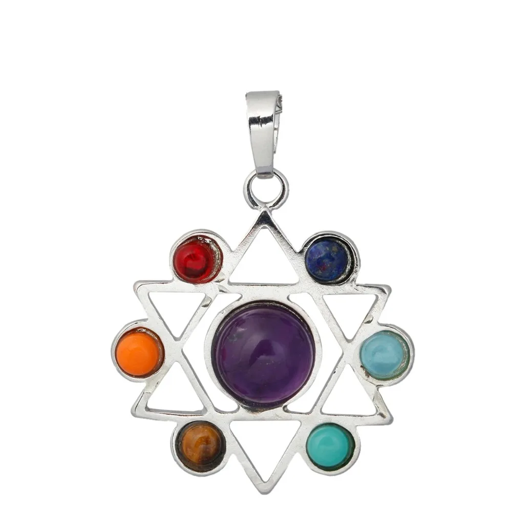 SUNYIK 7 Mix Chakra Stone Dowsing Reiki Healing Pentacle Star Charms Pendant Jewelry
SUNYIK 7 Mix Chakra Stone Dowsing Reiki Healing Pentacle Star Charms Pendant Jewelry