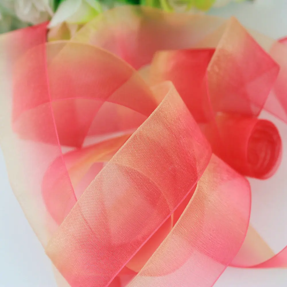 New 1'' 25mm Custom rainbow gradient color printed organza ribbon DIY handmade fabric gift wrap 25 yards
New 1'' 25mm Custom rainbow gradient color printed organza ribbon DIY handmade fabric gift wrap 25 yards