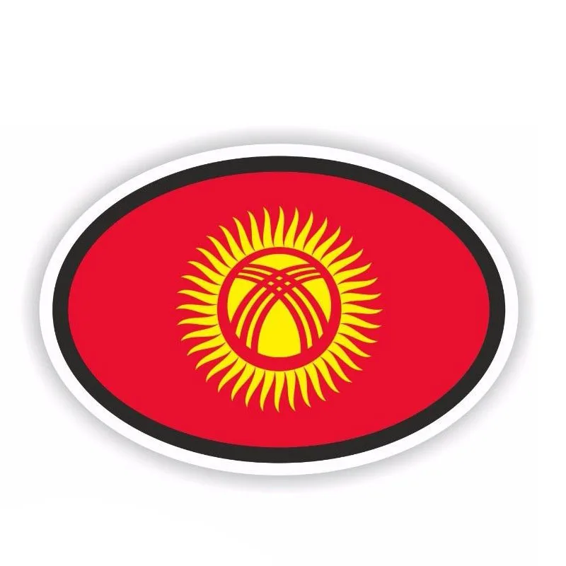 YJZT 12 см * 8 Киргизия Овальный флаг наклейка мотоциклетный шлем автомобиль 6-1871 |