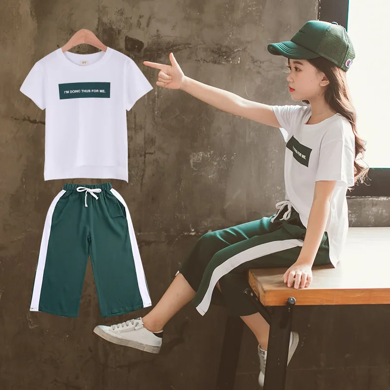 Summer Girl Set 2PCS Girl Cotton Short Sleeve Tops + Wide Leg Pants Kids Set Holiday Children Beach Suit Fashion Kids Clothes
Summer Girl Set 2PCS Girl Cotton Short Sleeve Tops + Wide Leg Pants Kids Set Holiday Children Beach Suit Fashion Kids Clothes