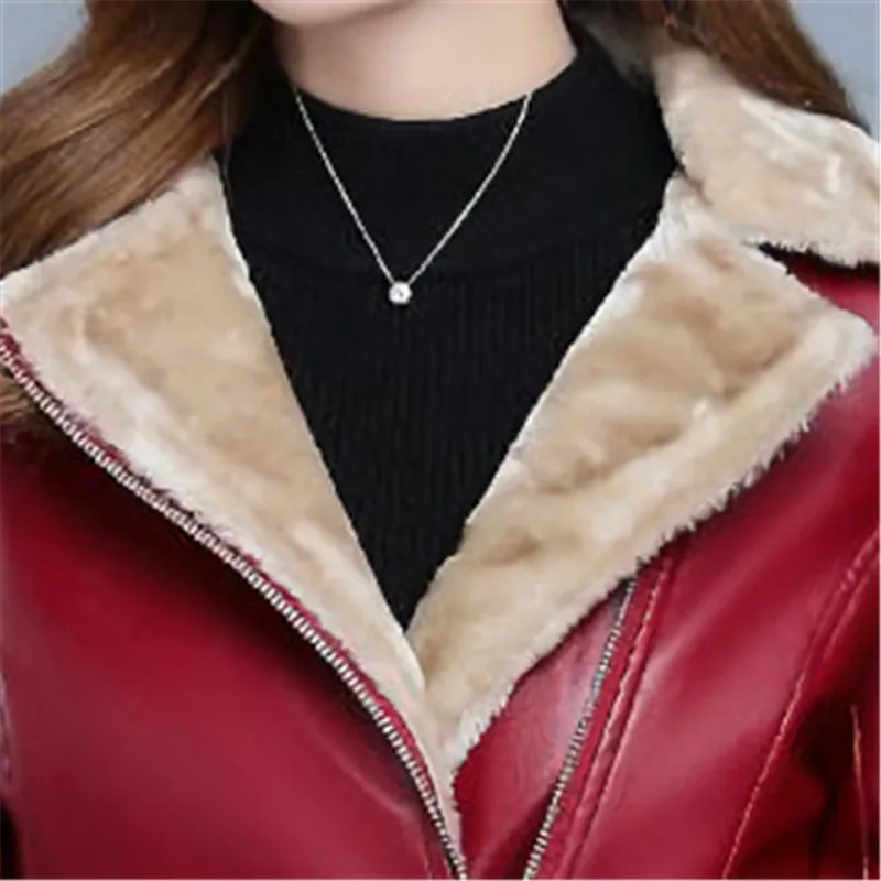 Winter Leather Jacket Women 2020 Plus Velvet Black Jackets Plus Size Clothing Short Slim Wine Red Autumn Fashion Coats LR249
Winter Leather Jacket Women 2020 Plus Velvet Black Jackets Plus Size Clothing Short Slim Wine Red Autumn Fashion Coats LR249