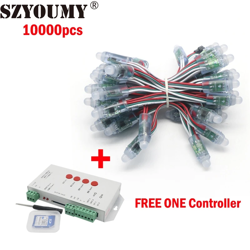 SZYOUMY 10000pcs 12mm WS2811 1903 IC RGB Led Module String Waterproof DC5V Digital Full Color LED Pixel Light Free Controller
SZYOUMY 10000pcs 12mm WS2811 1903 IC RGB Led Module String Waterproof DC5V Digital Full Color LED Pixel Light Free Controller