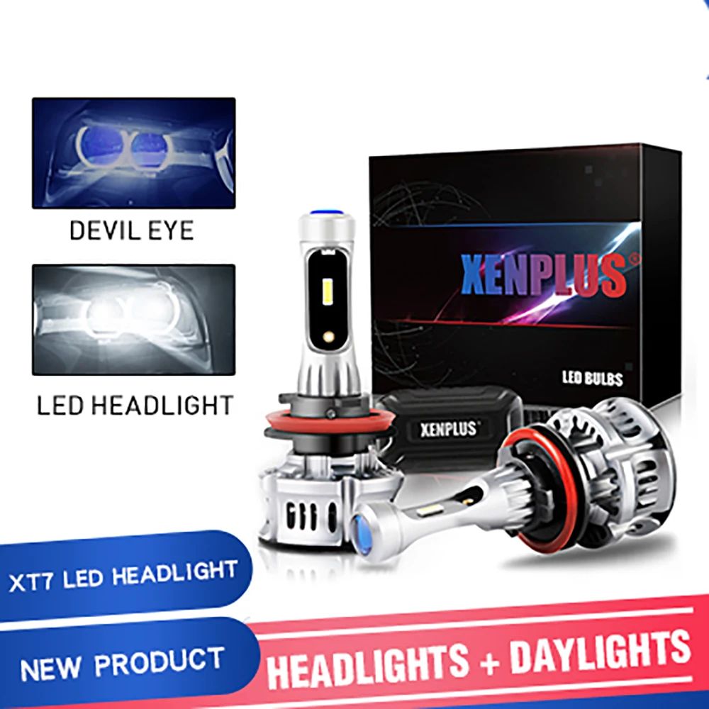 XENPLUS New Arrival H7 Led Bulbs 60W 1000lm 12V CSP Chips XT7 Auto Headlights H11 9005 9006 H3 H1 Lamp with Devil Eye 6500k
XENPLUS New Arrival H7 Led Bulbs 60W 1000lm 12V CSP Chips XT7 Auto Headlights H11 9005 9006 H3 H1 Lamp with Devil Eye 6500k