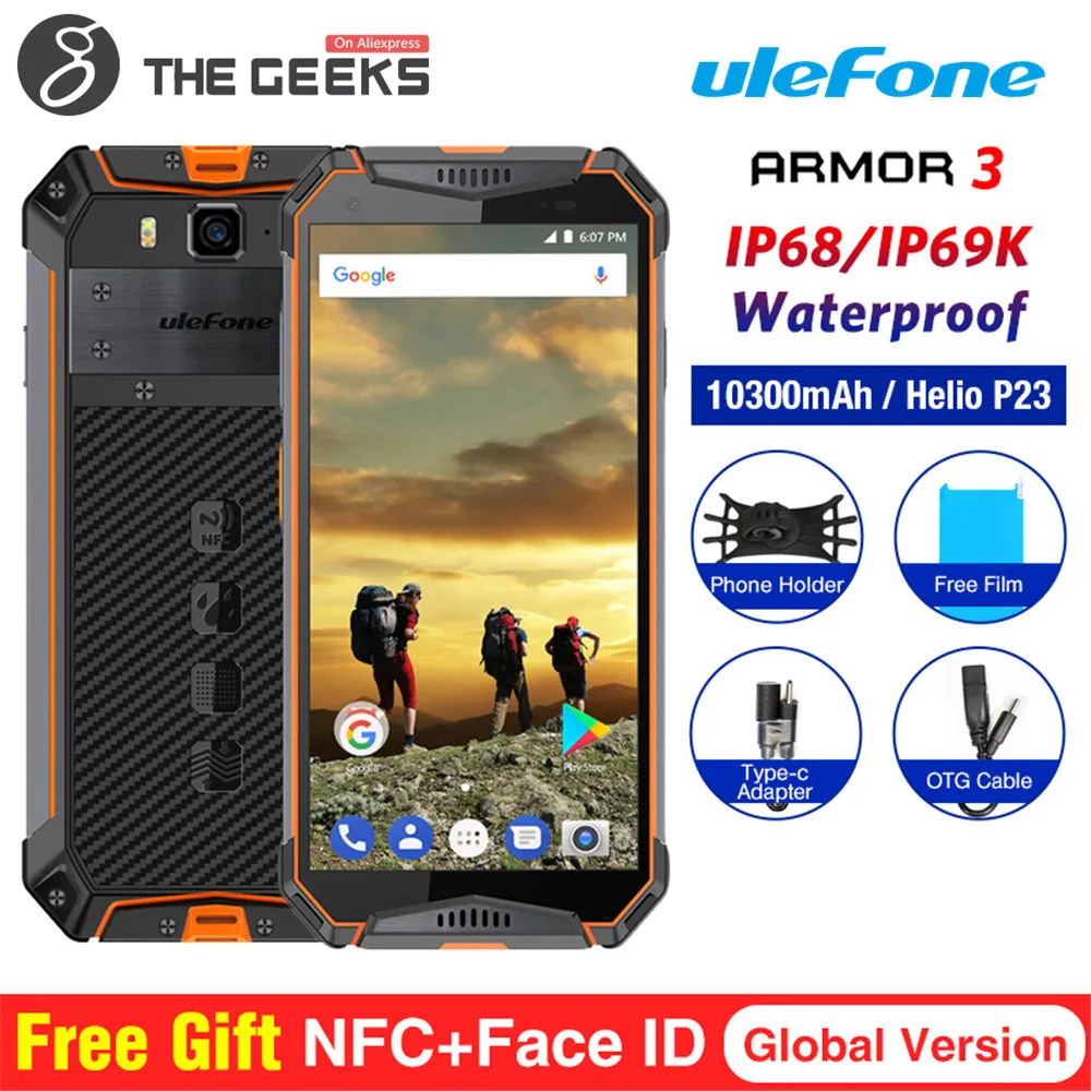 Ulefone power 3 IP68 Водонепроницаемый мобильный телефон Android 8 1 5 7 "FHD + безрамочный