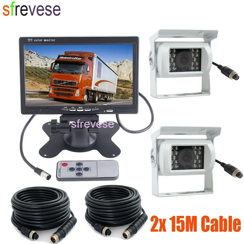 2 x Белый 18 LED ИК ночного видения 4Pin CCD реверсивная парковочная камера + 7 "ЖК-монитор караван заднего вида Комплект для автобуса грузовика мотоцикла
2 x Белый 18 LED ИК ночного видения 4Pin CCD реверсивная парковочная камера + 7 "ЖК-монитор караван заднего вида Комплект для автобуса грузовика мотоцикла