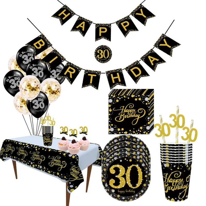 Chicinlife 30th 40th 50 60th Birthday Paper Cup Napkin Plates Drink Straws Adult Happy Birthday Banner Party Decoration Supplies
Chicinlife 30th 40th 50 60th Birthday Paper Cup Napkin Plates Drink Straws Adult Happy Birthday Banner Party Decoration Supplies