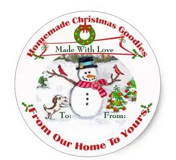 1.5inch Custom Christmas Baked Goods Snow Stickers