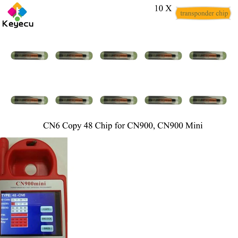 KEYECU 10PCS/Lot Replacement Remote Key Transponder Chips, CN6 Copy 48 Chip for CN900, CN900 Mini Programme
KEYECU 10PCS/Lot Replacement Remote Key Transponder Chips, CN6 Copy 48 Chip for CN900, CN900 Mini Programme