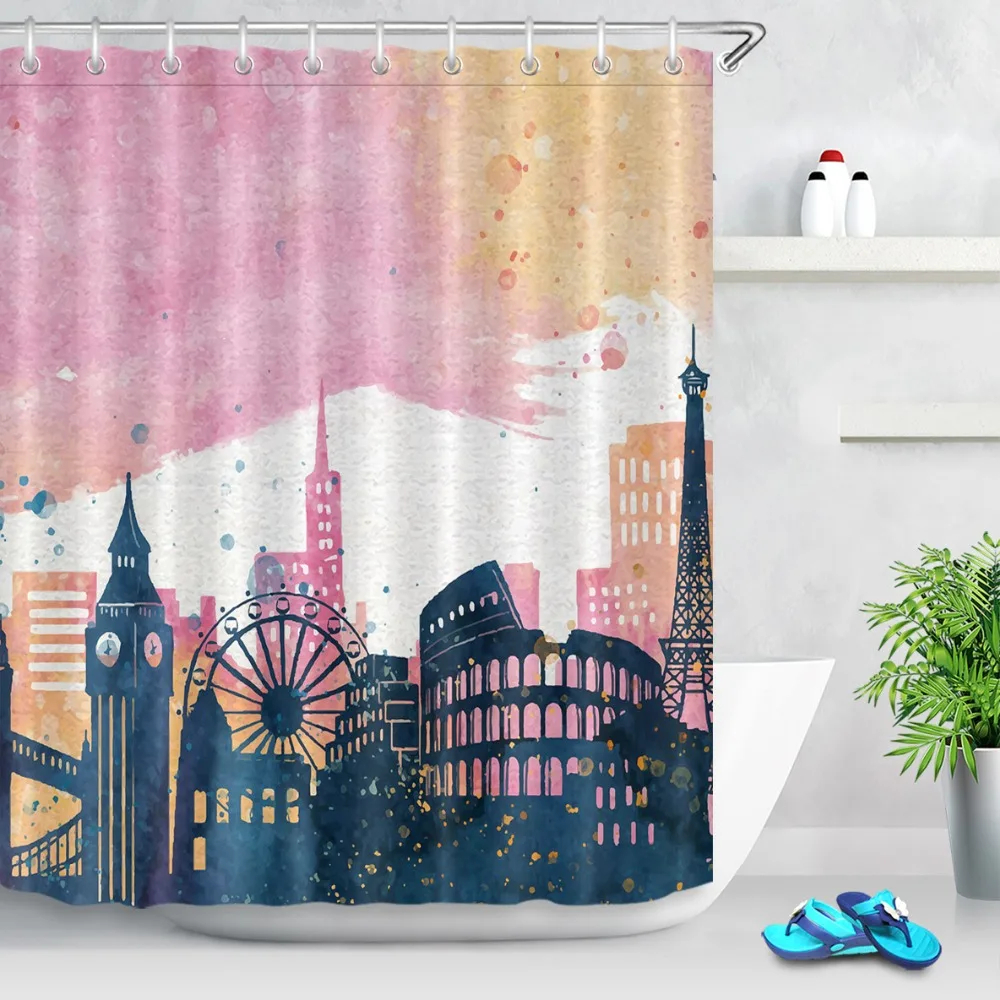 LB Watercolor City Building Playground Tower Ferris Wheel Shower Curtain Waterproof Custom Bathroom Fabric For Kid Bathtub Decor
LB Watercolor City Building Playground Tower Ferris Wheel Shower Curtain Waterproof Custom Bathroom Fabric For Kid Bathtub Decor
