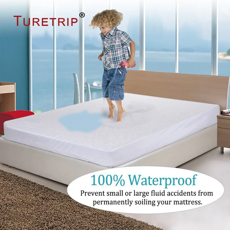 Чехол для матраса Turetrip Twin/Full/Queen/King из хлопка и махровой ткани водонепроницаемый