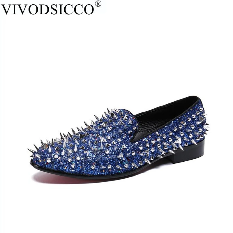 VIVODSICCO Handmade Men Rivets Shoes Fashion Party Prom Men Sequin Loafers Comfortable bottom Plus size leather casual shoes 
VIVODSICCO Handmade Men Rivets Shoes Fashion Party Prom Men Sequin Loafers Comfortable bottom Plus size leather casual shoes