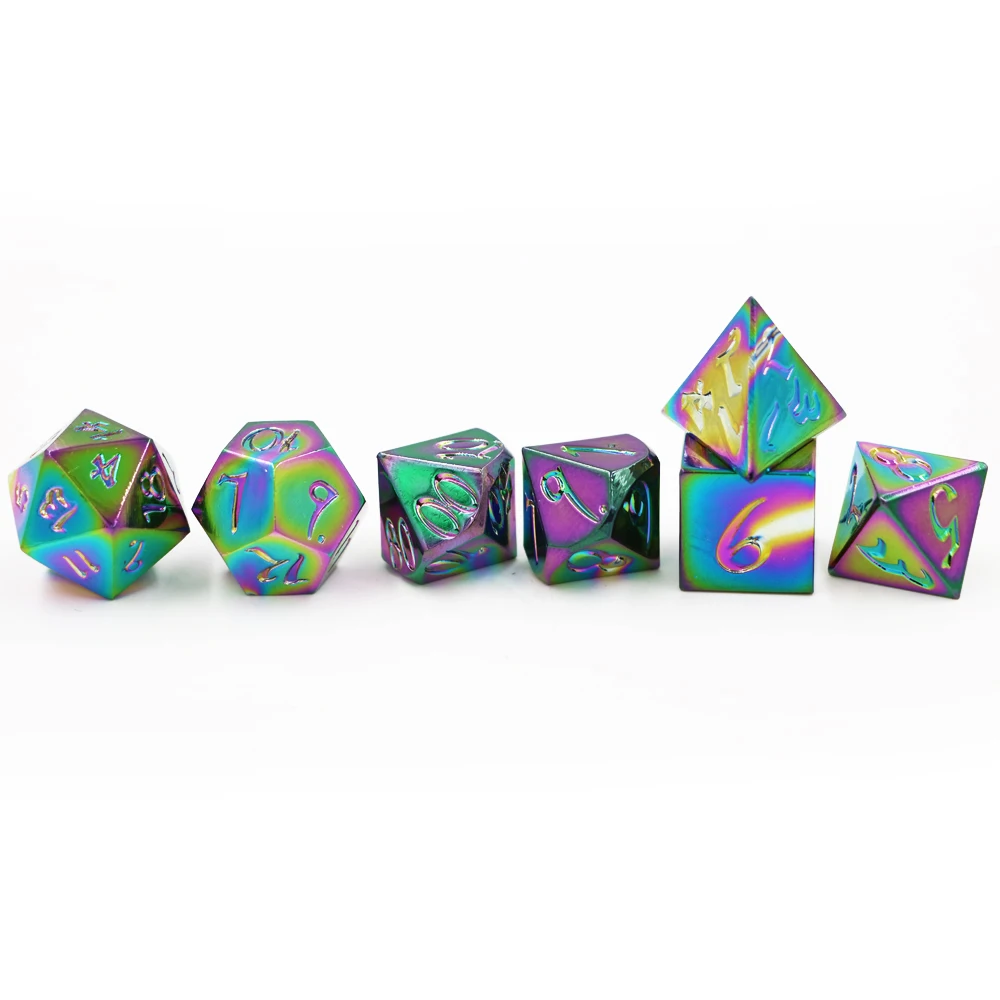 7pcs/set Creative RPG Dice D&D Metal Dice Laser Colorful Digital DND Game Dice Set Polyhedral dice
7pcs/set Creative RPG Dice D&D Metal Dice Laser Colorful Digital DND Game Dice Set Polyhedral dice
