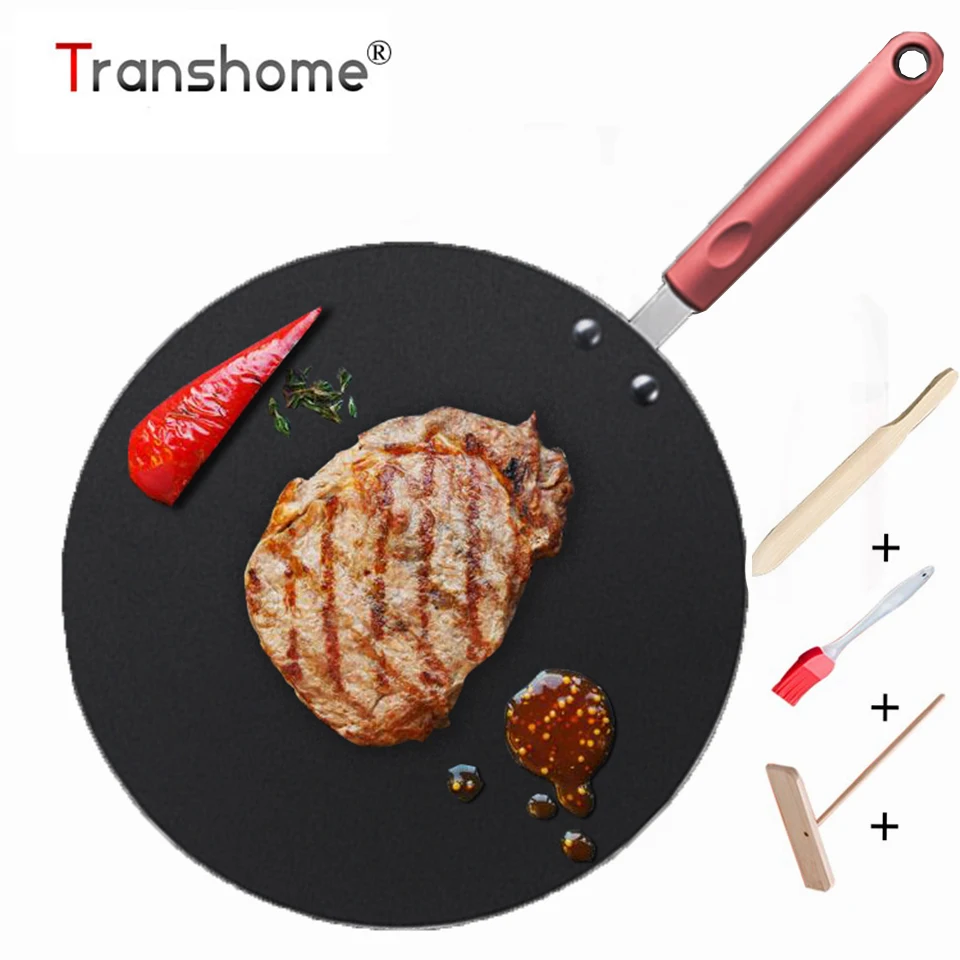 Transhome Frying Pan 30cm Aluminum Alloy Non-stick Pancake Pan Griddle Pan With Oil Brush Wooden Shovels Kitchen Cooking Tools
Transhome Frying Pan 30cm Aluminum Alloy Non-stick Pancake Pan Griddle Pan With Oil Brush Wooden Shovels Kitchen Cooking Tools