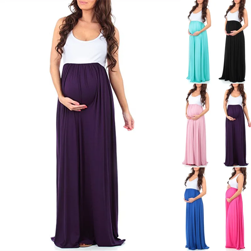 Casual patchwork solid pregnant women dress sleeveless vest long maternity frocks for mommy fashion cotton pregnancy dresses
Casual patchwork solid pregnant women dress sleeveless vest long maternity frocks for mommy fashion cotton pregnancy dresses