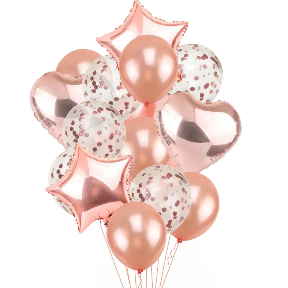 14pcs 12inch Rose Gold Balloons Confetti Metallic Ballon for Birthday Wedding Party Decorations Festival Balon Party Supplies
14pcs 12inch Rose Gold Balloons Confetti Metallic Ballon for Birthday Wedding Party Decorations Festival Balon Party Supplies