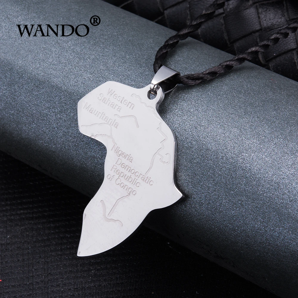 WANDO Womens Man Africa Map Pendant Necklace Champagne stainless steel Smooth Nigeria French Pendant love country Jewelry P72
WANDO Womens Man Africa Map Pendant Necklace Champagne stainless steel Smooth Nigeria French Pendant love country Jewelry P72